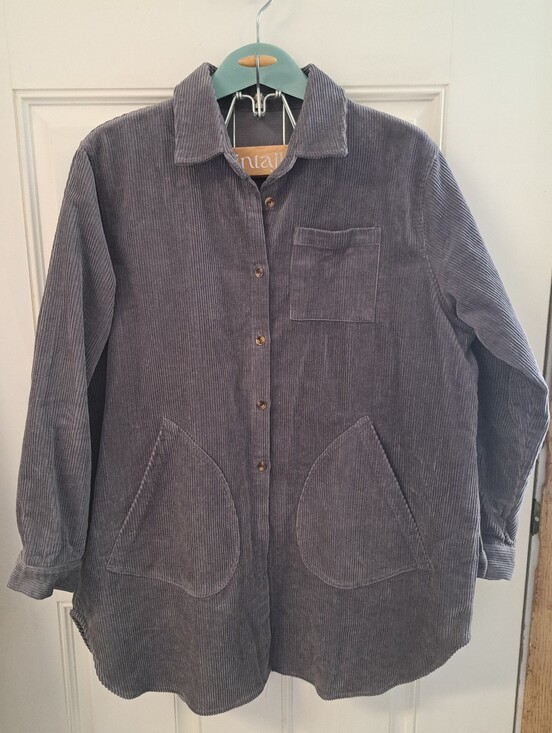 Minibee Jackets & Blazers - MINIBEE Women's Grey Corduroy Button-Up Shacket
